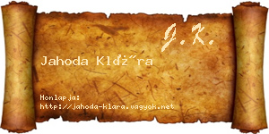 Jahoda Klára névjegykártya